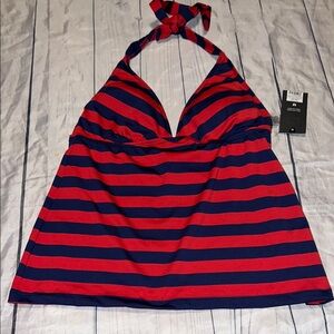 Mossimo stripped red/blue tankini size medium NWT